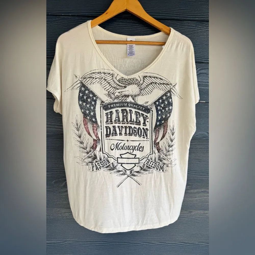 🦅 Harley-Davidson “Passion & Freedom” Graphic Tee – Size XL